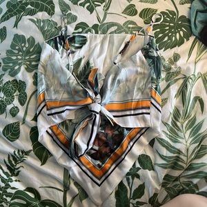 handkerchief tie back spaghetti strap top